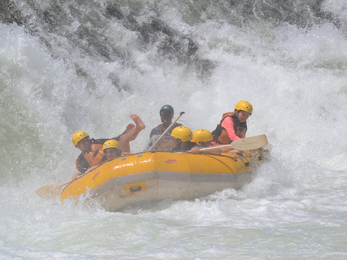 Guests rafting the Nile with a local operator